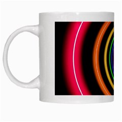 Neon Light Abstract Pattern Lines White Mugs by Simbadda