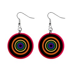 Neon Light Abstract Pattern Lines Mini Button Earrings by Simbadda