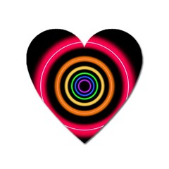 Neon Light Abstract Pattern Lines Heart Magnet by Simbadda