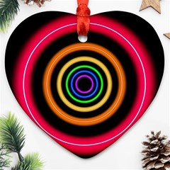 Neon Light Abstract Pattern Lines Heart Ornament (two Sides) by Simbadda