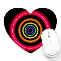 Neon Light Abstract Pattern Lines Heart Mousepads by Simbadda