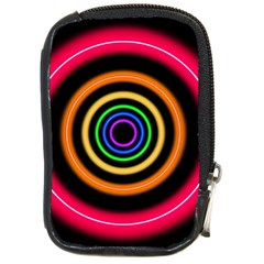 Neon Light Abstract Pattern Lines Compact Camera Leather Case by Simbadda