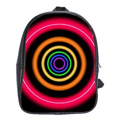 Neon Light Abstract Pattern Lines School Bag (large)