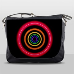 Neon Light Abstract Pattern Lines Messenger Bag by Simbadda