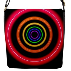 Neon Light Abstract Pattern Lines Flap Closure Messenger Bag (s) by Simbadda