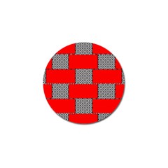 Black And White Red Patterns Golf Ball Marker by Simbadda