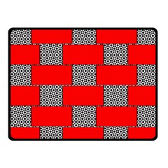 Black And White Red Patterns Double Sided Fleece Blanket (small)  by Simbadda