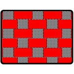 Black And White Red Patterns Double Sided Fleece Blanket (Large)  80 x60  Blanket Back