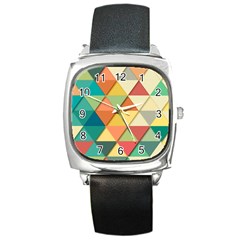 Background Geometric Triangle Square Metal Watch