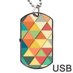 Background Geometric Triangle Dog Tag Usb Flash (two Sides) by Simbadda