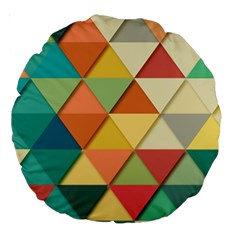 Background Geometric Triangle Large 18  Premium Round Cushions by Simbadda