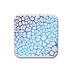 Network Social Neurons Brain Cells Rubber Coaster (square)  by Simbadda