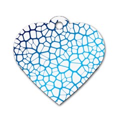 Network Social Neurons Brain Cells Dog Tag Heart (two Sides) by Simbadda