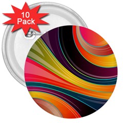 Abstract Colorful Background Wavy 3  Buttons (10 Pack)  by Simbadda