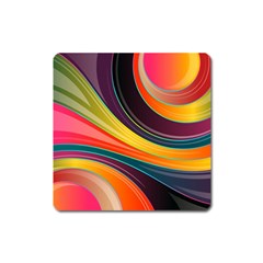 Abstract Colorful Background Wavy Square Magnet by Simbadda