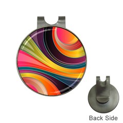 Abstract Colorful Background Wavy Hat Clips With Golf Markers by Simbadda