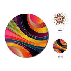 Abstract Colorful Background Wavy Playing Cards (round) by Simbadda