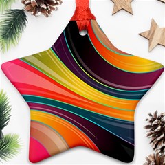 Abstract Colorful Background Wavy Star Ornament (two Sides) by Simbadda