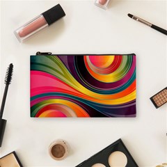 Abstract Colorful Background Wavy Cosmetic Bag (small) by Simbadda