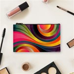 Abstract Colorful Background Wavy Cosmetic Bag (Small) Front