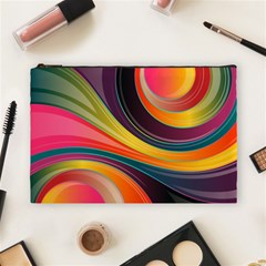 Abstract Colorful Background Wavy Cosmetic Bag (large) by Simbadda