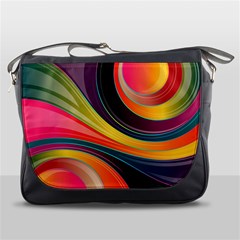 Abstract Colorful Background Wavy Messenger Bag by Simbadda