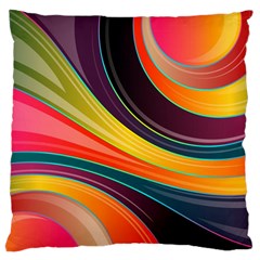 Abstract Colorful Background Wavy Large Cushion Case (one Side) by Simbadda