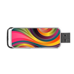 Abstract Colorful Background Wavy Portable Usb Flash (one Side) by Simbadda