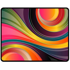 Abstract Colorful Background Wavy Double Sided Fleece Blanket (medium)  by Simbadda