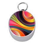 Abstract Colorful Background Wavy Mini Silver Compasses Front