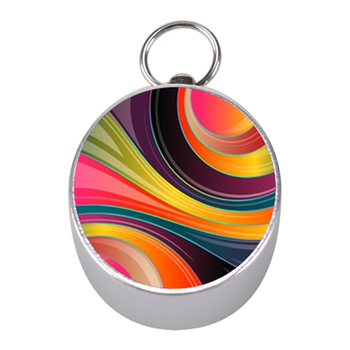 Abstract Colorful Background Wavy Mini Silver Compasses