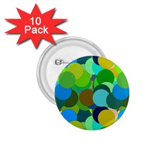 Green Aqua Teal Abstract Circles 1 75  Buttons (10 Pack) by Simbadda