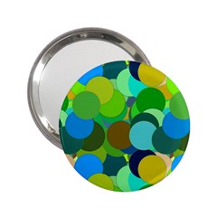 Green Aqua Teal Abstract Circles 2 25  Handbag Mirrors by Simbadda