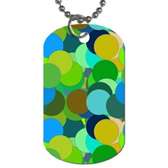 Green Aqua Teal Abstract Circles Dog Tag (one Side) by Simbadda