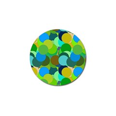 Green Aqua Teal Abstract Circles Golf Ball Marker by Simbadda