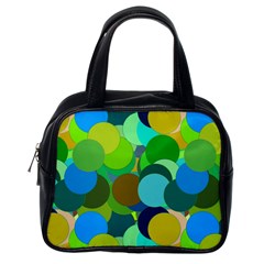 Green Aqua Teal Abstract Circles Classic Handbag (one Side) by Simbadda