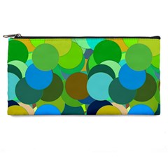 Green Aqua Teal Abstract Circles Pencil Cases by Simbadda