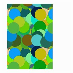 Green Aqua Teal Abstract Circles Small Garden Flag (two Sides) by Simbadda