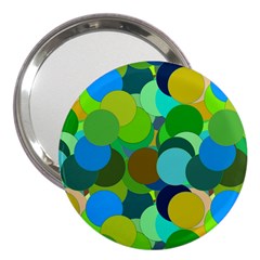 Green Aqua Teal Abstract Circles 3  Handbag Mirrors by Simbadda