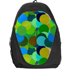 Green Aqua Teal Abstract Circles Backpack Bag by Simbadda