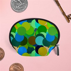 Green Aqua Teal Abstract Circles Accessory Pouch (small) by Simbadda