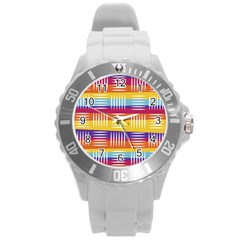 Background Abstract Round Plastic Sport Watch (L)