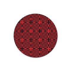 Abstract Background Red Black Rubber Round Coaster (4 Pack)  by Simbadda