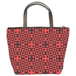 Abstract Background Red Black Bucket Bag Back