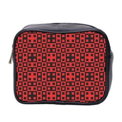 Abstract Background Red Black Mini Toiletries Bag (two Sides) by Simbadda