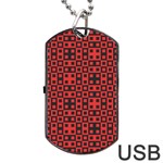 Abstract Background Red Black Dog Tag USB Flash (Two Sides) Back