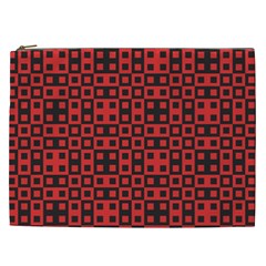 Abstract Background Red Black Cosmetic Bag (xxl) by Simbadda