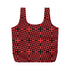 Abstract Background Red Black Full Print Recycle Bag (m) by Simbadda