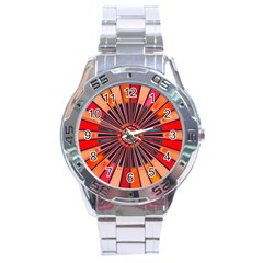 Color Background Structure Lines Stainless Steel Analogue Watch by Simbadda