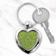 Balloon Grass Party Green Purple Key Chains (heart)  by Simbadda